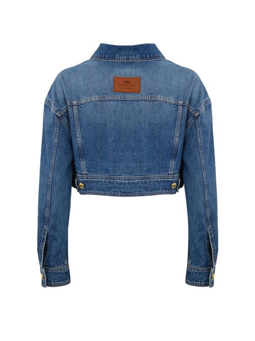 Giubbotto cropped oversize in denim Elisabetta Franchi | BJ35N51E2192